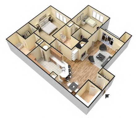 Wesley St James Apartments | The Scarlett Oak Floorplan